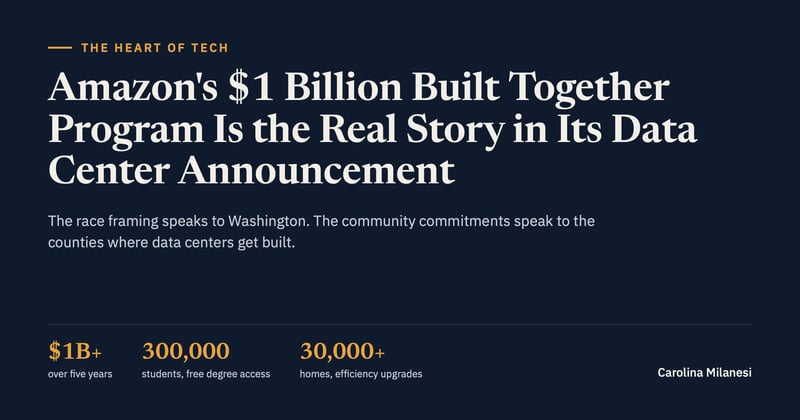Amazon's $1 Billion Built Together Program Is the Real Story in Its Data Center Announcement